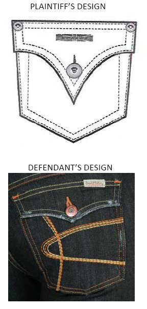  since 2002, it has used a distinctive back pocket flap design trademark, 